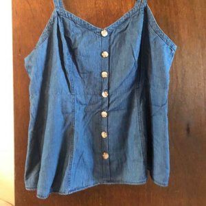 Denim colored Peplum Top